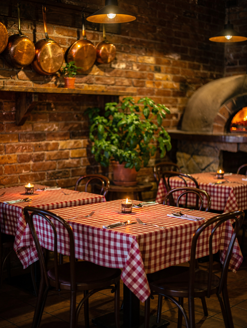 MISTO restaurant warm dining room ambiance with ambient evening candlelight